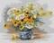 Black Eyed Susans 3489M Needlepoint canvas for halfstitch without yarn